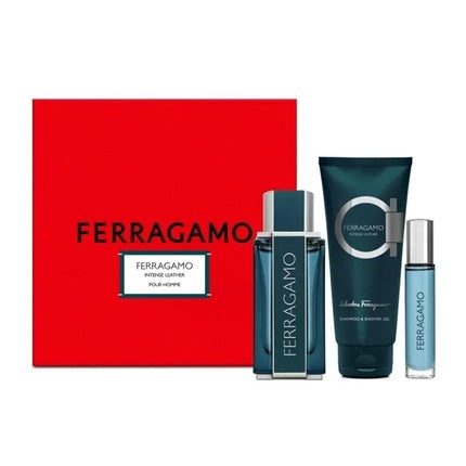 Salvatore Ferragamo Intense Leather Eau De Parfum 100ml + Eau De Parfum 10ml + Shower Gel 100ml