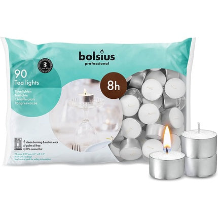 90 Bolsius Long Burn 8 Hour Tea Lights Professional Tealights Candles