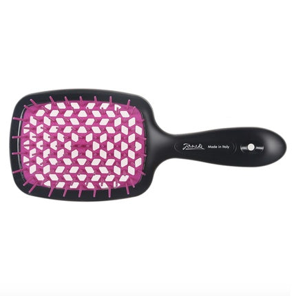 Janeke Superbrush Hairbrush For Detangling Hair Black-Fuchsia