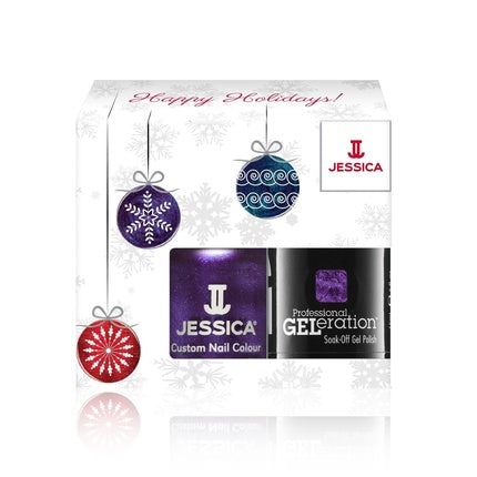 Jessica Winter Set Custom Colors Nail Polish Purple Lust - 148 Ml And Professional Geleration Semi-Permanent Nail Polish Purple Lust - 15 Ml