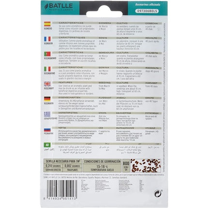 Batlle Aromatic Seeds Rosemary 0.150g