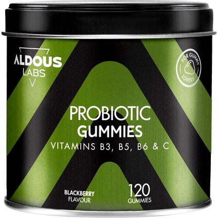 Probiotic Gummies for Gut Health 120 Gummies with Natural Blackberry Flavor Bifidobacterium Lactobacillus Vitamin C B3 B5 B6