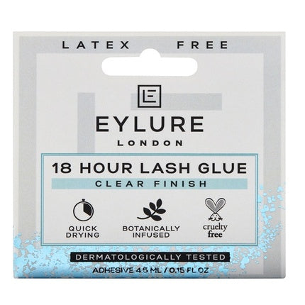 Eylure 18 Hour Lash Glue Clear Finish - 4.5ml Latex-Free Eyelash Adhesive