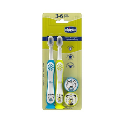 Chicco Toothbrush For Children 3-6 Years Tiger And Panda 2 Pieces