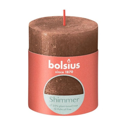 Bolsius Shimmer Stump Candle 80x68 Copper