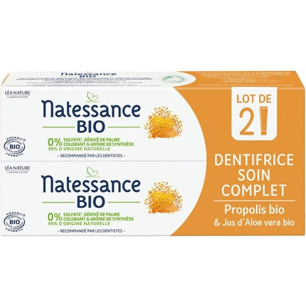 Natessance Complete Care Propolis Organic Toothpaste 75ml - Pack of 2