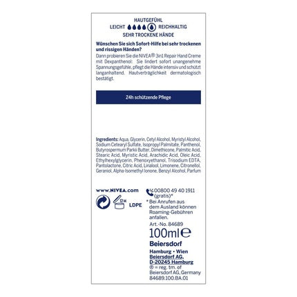 NIVEA 3in1 Repair Hand Cream 100ml