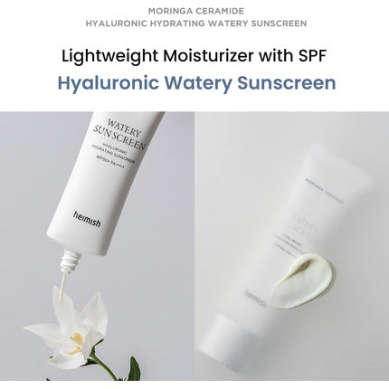 Heimish Moringa Ceramide Hyaluronic Hydrating Watery Sunscreen SPF Face
