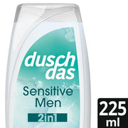 Duschdas 2 in 1 Sensitive Men Shower Gel & Shampoo with Moisturizing Formula for Daily Shower 225ml