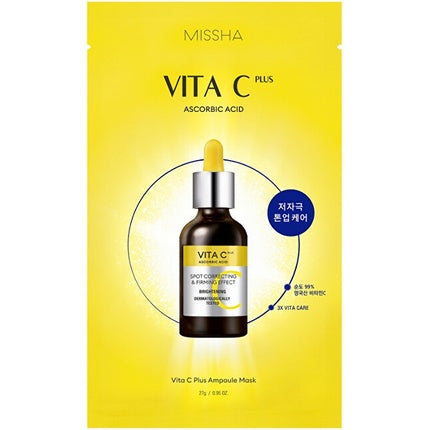 Missha Brightening Face Mask With Vitamin C Vita C Plus Ampoule Mask 27 G
