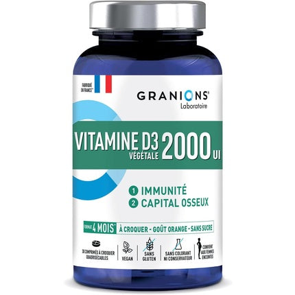 Granions Vitamin D3 2000 IU Immunity and Bone Support Plant Source