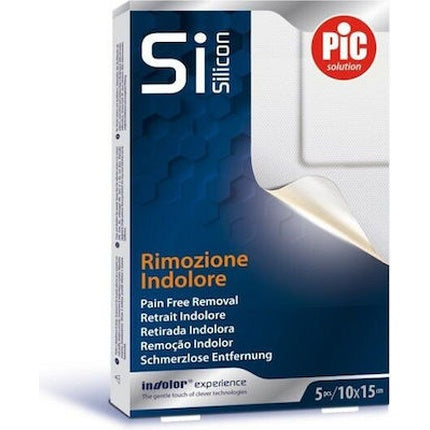 Pic Silicone Plaster Waterproof Adhesive Dressings 10 X 15 Cm - 5 Pieces