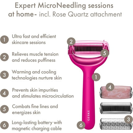 Geske Smartappguided Microneedle Face & Body Roller 9 in 1