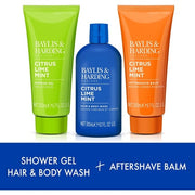 Baylis & Harding Men's Citrus Lime & Mint Invigorating Shower Trio with Cooling Menthol Gift Set