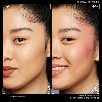 NYX Professional Makeup Wonder Stick Blush with Hyaluronic Acid and Moisturizing Blendable Texture Light Peach and Baby Pink