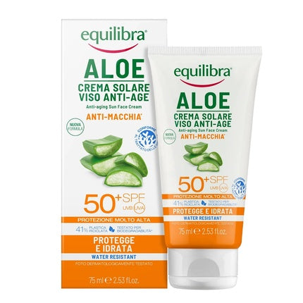 Equilibra Aloe Face Cream Sunscreen Spf 50+ Uva/Uvb 75ml