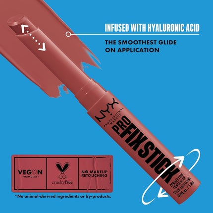 NYX Professional Makeup Correcting Concealer Stick Covers Blemishes Dark Spots Discoloration 12H Wear Vegan Formula Pro Fix Stick 0.5 Apricot