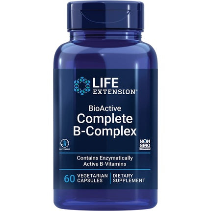 Life Extension BioActive Complete B Complex Boosts Energy Production and Promotes Metabolism 60 Vegetarian Capsules