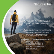 NaturesPlus GI Nutra Total Digestive Wellness Probiotics Supplement with Prebiotics, Digestive Enzymes, Calcium and Glutamine - 90 Tablets