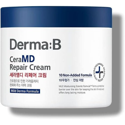 Derma B CeraMD Repair Body Cream Unscented Moisturizer for Dry and Rough Skin 14.54 Fl. Oz. 430ml