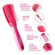 Red by Kiss Glide & Define Non-Slip Detangling Brush for Natural Hair Scalp Care  Travel Size Heat Resistant Bristles Works Well with Blow Dryer Mini