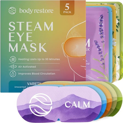 Body Restore Self Heated Steam Eye Mask - Pack of 5