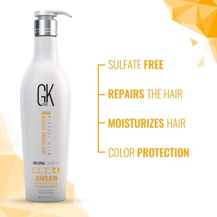 GK HAIR Global Keratin Colored Shield Conditioner 22 fl oz 650ml - Deep Cleansing Heat Thermal Protection for Color Treated Dry Damaged Curly Frizzy Hair - Paraben Sulfate Free Unisex