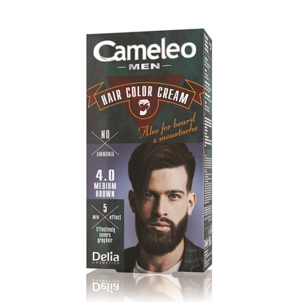 Cameleo Men Hair Color Cream - 4.0 Medium Brown, 30ml