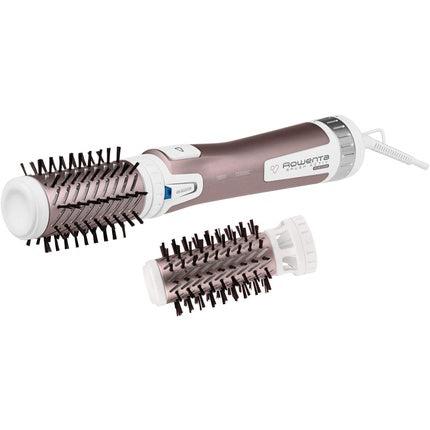 Rowenta CF9540 Brush Activ Premium Care Hot Air Brush with Natural Bristles and Cashmere-Keratin Coating 2 Attachments White 1000W Rotating Ionizing Natural Bristles