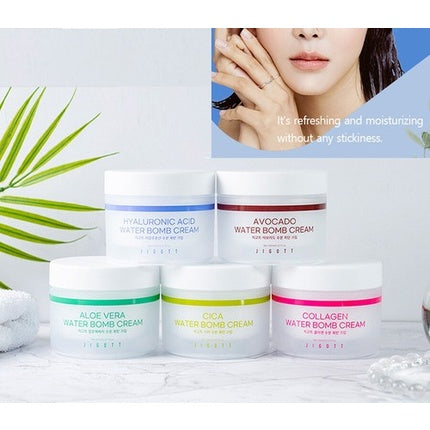 Jigott Water Bomb Cream with Collagen, Hyaluronic Acid, Cica, Avocado, Aloe 150ml