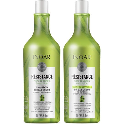 Inoar Resistance Bambu Shampoo and Conditioner Hair Repair Kit 1L
