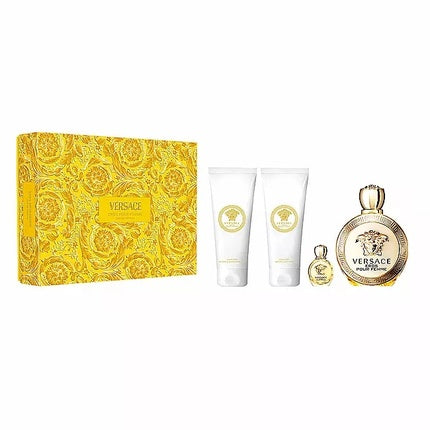 Versace Eros Pour Femme Gift Set - Includes 100ml Edp Spray, 5ml Edp, 100ml Shower Gel, And 100ml Body Lotion