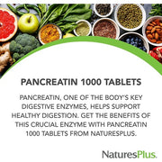 NaturesPlus Pancreatin 1000mg Natural Digestive Enzyme Supplement 60 Tablets