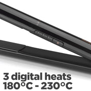 BaByliss Rose Lustre Hair Straighteners with Ceramic Plates for Smooth Everyday Styling 3 Heat Settings 180°C - 230°C Black