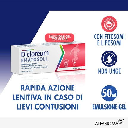 Alfasigma Dicloreum Ematosoll Gel Emulsion for Contrasts and Minor Bruises 50ml