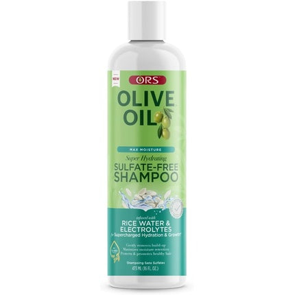 ORS Olive Oil Max Moisture Super Hydrating Sulfate-Free Shampoo with Rice Water and Electrolytes 473ml 16 oz
