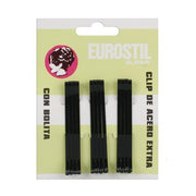 Eurostil Hair Clips 55mm Bronze 12 Units