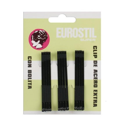 Eurostil Hair Clips 55mm Bronze 12 Units