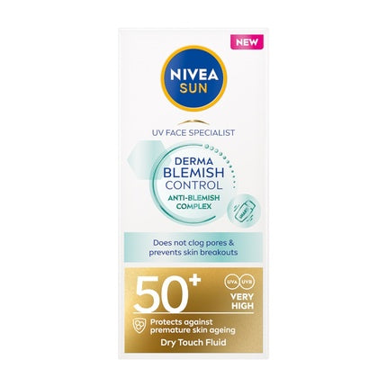 Nivea Sun Uv Face Derma Blemish Control Fluid Spf50+ Moisturizing Balm For Imperfect Skin 40ml