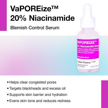 Carbon Theory 20 Niacinamide Serum Pore Minimizer and Blackhead Remover