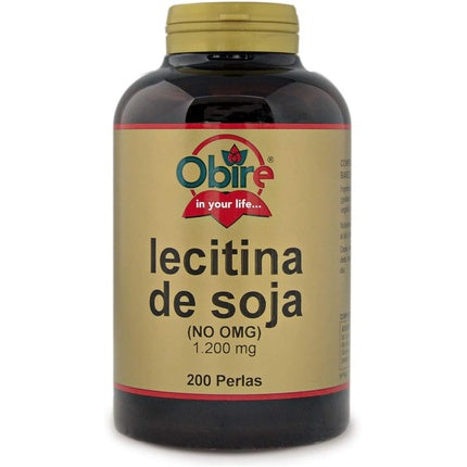 Obire Soy Lecithin 1200mg 200 Pearls - Supports Cardiovascular System - Aids in Fat Digestion - Rich in Phospholipids - Hepatoprotector
