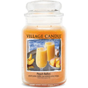 Village Candle Peach Bellini Large Glass Apothecary Jar Scented Candle 21.25 oz