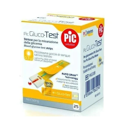 Pikdare Blood Glucose Measurement Strips Pic Glucotest 25 Pieces