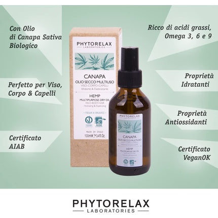 Hemp Hydrating and Elasticizing Multipurpose Dry Oil for Face Body and Hair 100ml