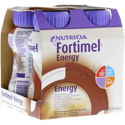 Fortimel Energy Chocolate Flavored 200ml - Pack of 4