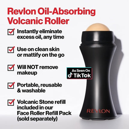 Revlon Oil Absorbing Volcanic Face Roller Reusable Facial Skincare Tool & Massager Matte Finish Unisex 1 Count
