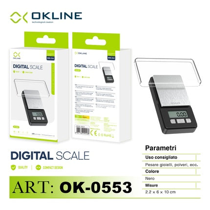 Okline Art.Ok-0553 Digital Scale In Black And Silver
