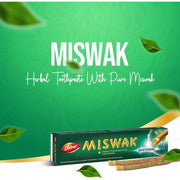 Dabur Miswak Herbal Whitening Toothpaste 100g for Strong Teeth & Brighter Smiles Natural Oral Care Enriched with Pure Miswak Extract