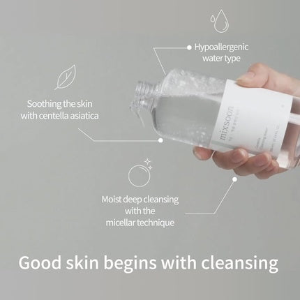 Mixsoon Centella Cleansing Water 10.14 fl oz 300ml Face Cleanser for Sensitive Skin Centella Asiatica Aloe Vera