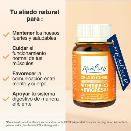 Pure Calcium and Vitamin D Marine Coral Calcium 1000mg with Vitamin D3